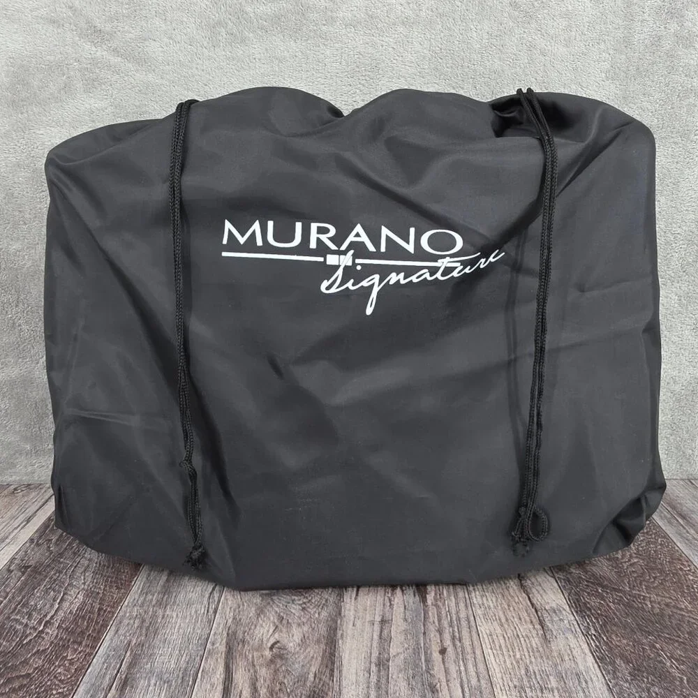Murano Signature VTG Business Shuttle Laptop Bag Black Leather Nylon Deadstock